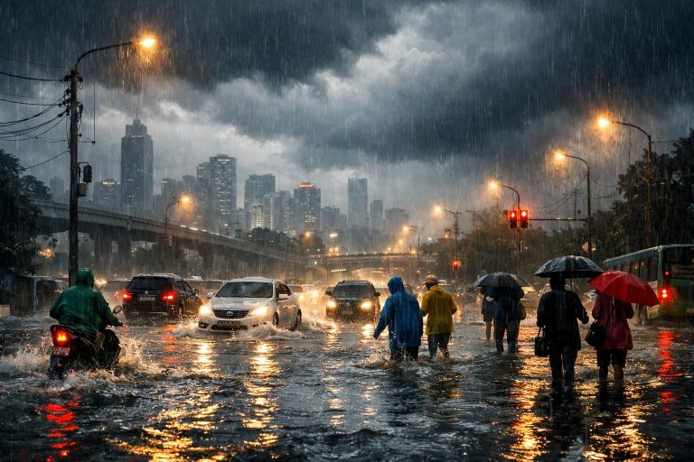 peringatan cuaca: intensitas hujan ekstrem diprediksi melanda jabodetabek dari 19 hingga 23 februari. waspadai potensi banjir dan lakukan persiapan yang diperlukan.