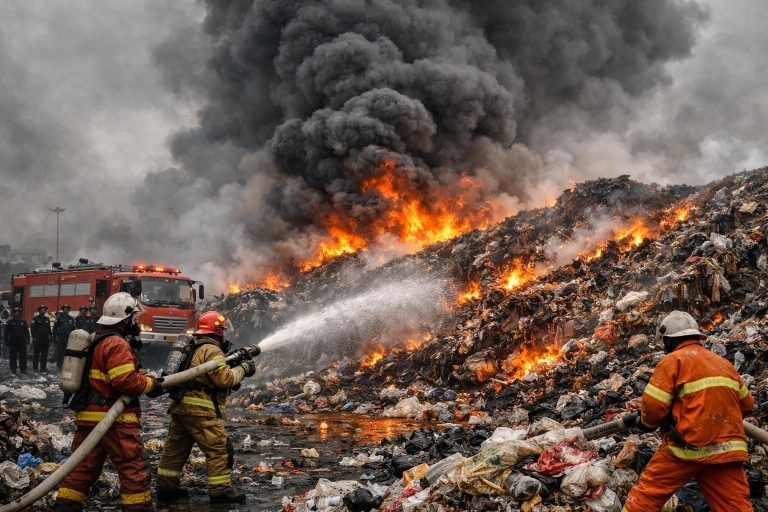 update terkini mengenai kebakaran di tpa jatiwaringin yang sudah memasuki hari kelima, termasuk upaya pemadaman dan dampak situasi.