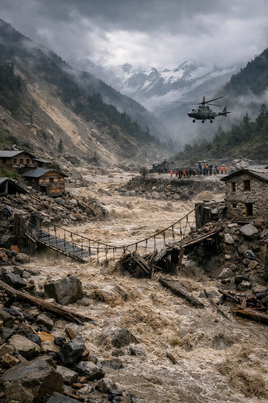 menjelajahi nepal dari ketinggian: gambaran mendalam tentang dampak banjir bandang dan longsor yang telah melanda, serta upaya pemulihan dan mitigasi bencana.