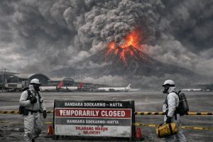 bandara soetta ditutup sementara hingga pukul 13.30 wib karena erupsi anak krakatau, menyebabkan gangguan penerbangan. pantau informasi terbaru di detiknews.
